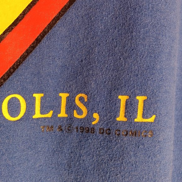 Vintage 90s Superman Metropolis, Illinois 1998 Hoodie Sweatshirt - Picture 4 of 5